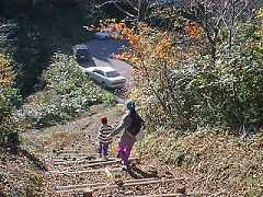 駐車地点に戻る